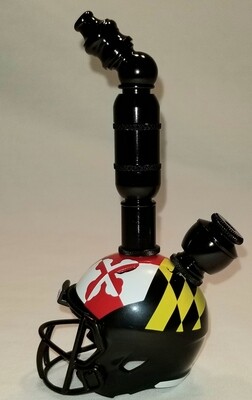 MARYLAND TERRAPINS 2021 "BAD ASS" UPRIGHT FOOTBALL HELMET SMOKING PIPE Upright/Black Anodized