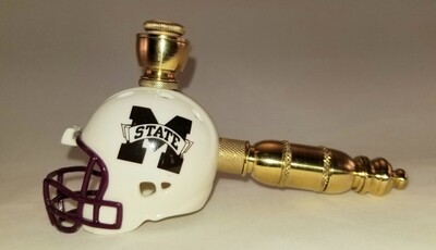 MISSISSIPPI STATE BULLDOGS FOOTBALL HELMET SMOKING PIPE Straight/Brass