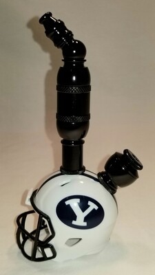 BYU COUGARS "BAD ASS" FOOTBALL HELMET SMOKING PIPE Upright/Black Anodized
