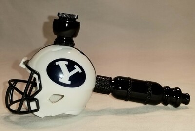 BYU COUGARS "BAD ASS" FOOTBALL HELMET SMOKING PIPE Straight/Black Anodized