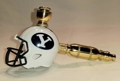 BYU COUGARS FOOTBALL HELMET SMOKING PIPE Straight/Brass