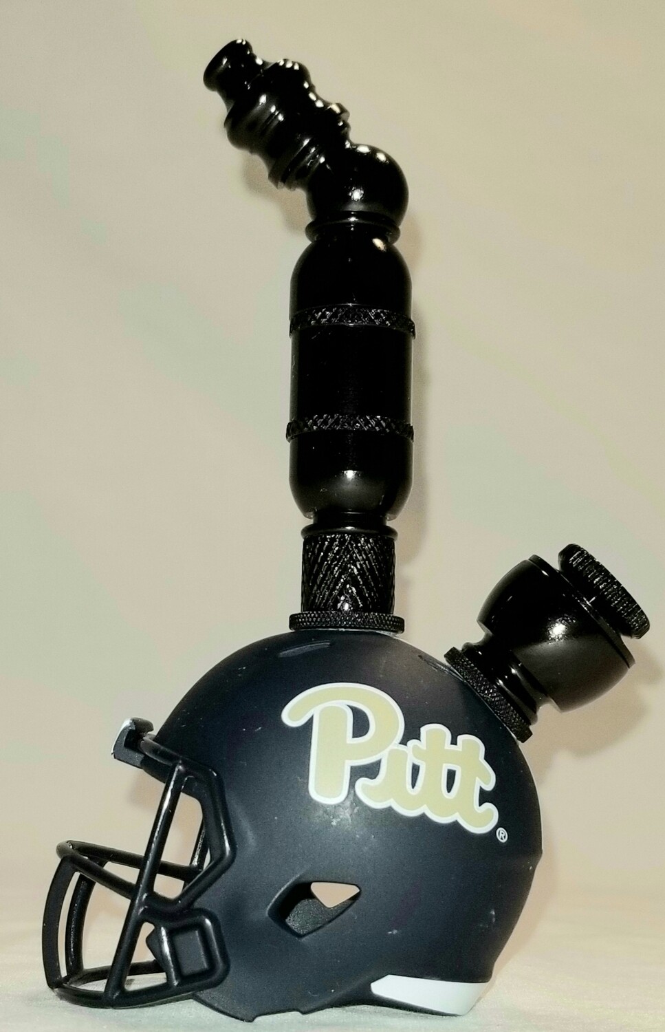 PIT PANTHERS "BAD ASS" FOOTBALL HELMET SMOKING PIPE Upright/Black Anodized/Navy