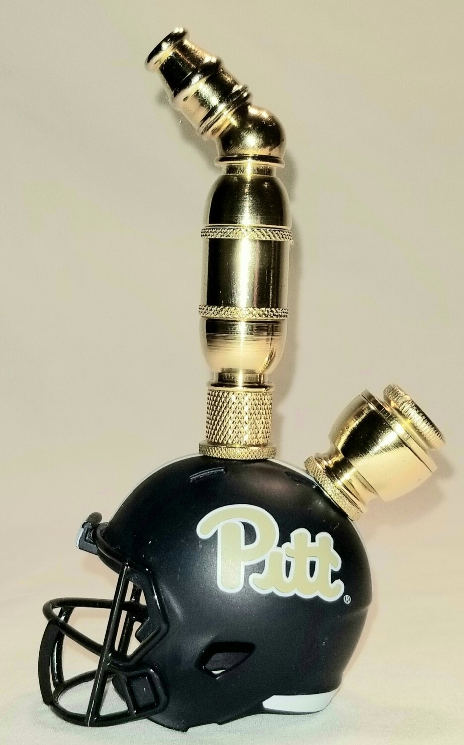 PIT PANTHERS FOOTBALL HELMET SMOKING PIPE Upright/Brass/Navy