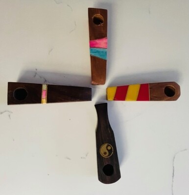 HANDHELD INLAID WOODEN PIPES