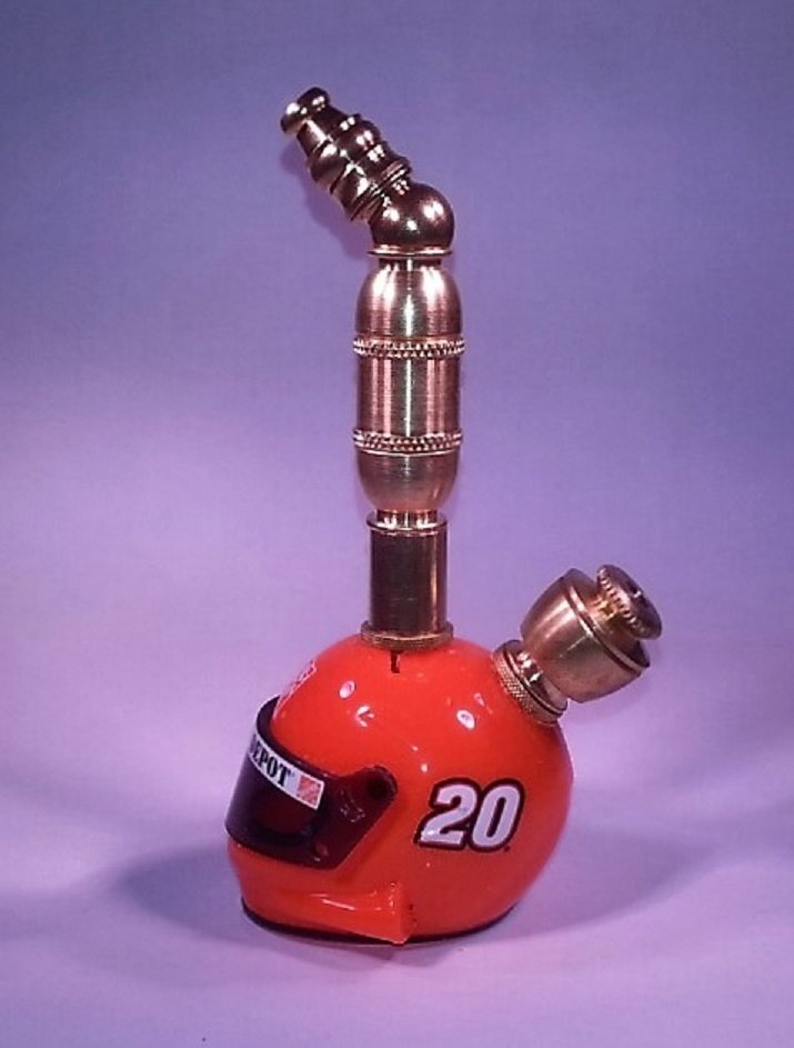 TONY STEWART #20 NASCAR DRIVER HELMET SMOKING PIPE Upright/Brass