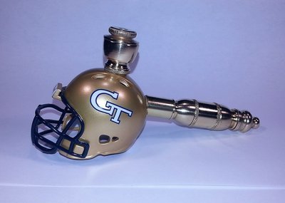 GEORGIA TECH YELLOW JACKETS STRAIGHT FOOTBALL HELMET  SMOKING PIPE Straight/Nickel