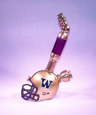 Washington Huskies Helmet Pipe  Upright  Design  Brass Finish