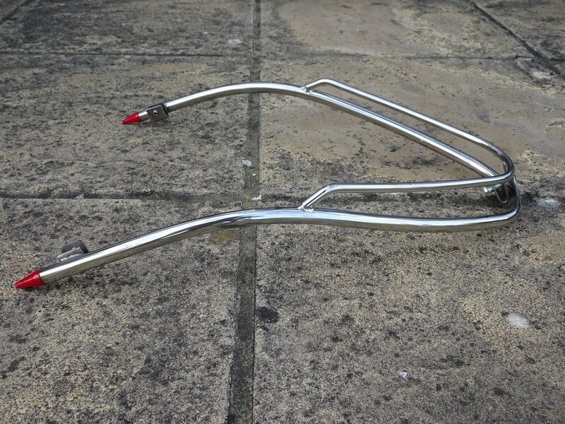 Royal Alloy GP/GT Front bumper bar double trim, coloured conical ends, Stainless Steel