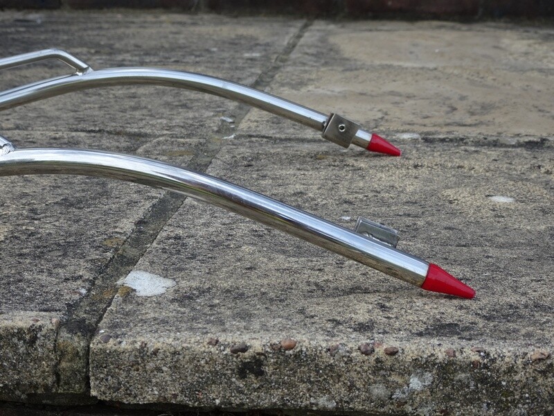 Royal Alloy GP/GT Front bumper bar double trim, coloured conical ends, Stainless Steel