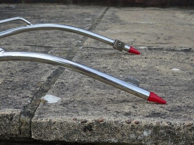 Royal Alloy GP/GT Front bumper bar double trim, coloured conical ends, Stainless Steel