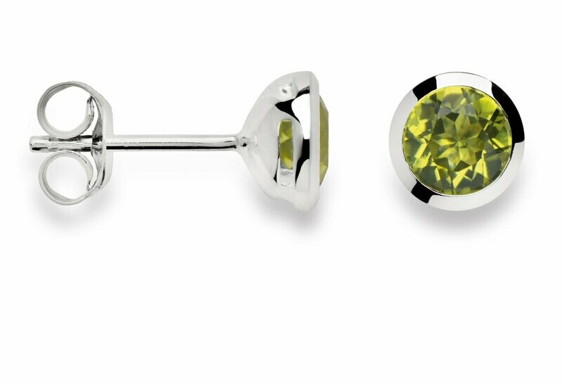 Ohrstecker 925/- Silber poliert, Peridot