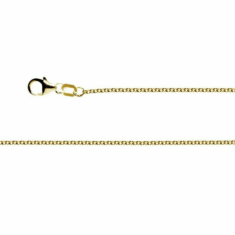 Rundankerkette für Anhänger 925/- Silber vergoldet mit Karabinerverschluss Rundankerkette für Anhänger 925/- Silber vergoldet mit Karabinerverschluss