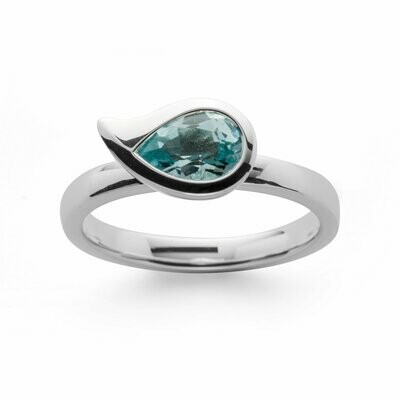 Ring 925/- Silber poliert, Blautopas
