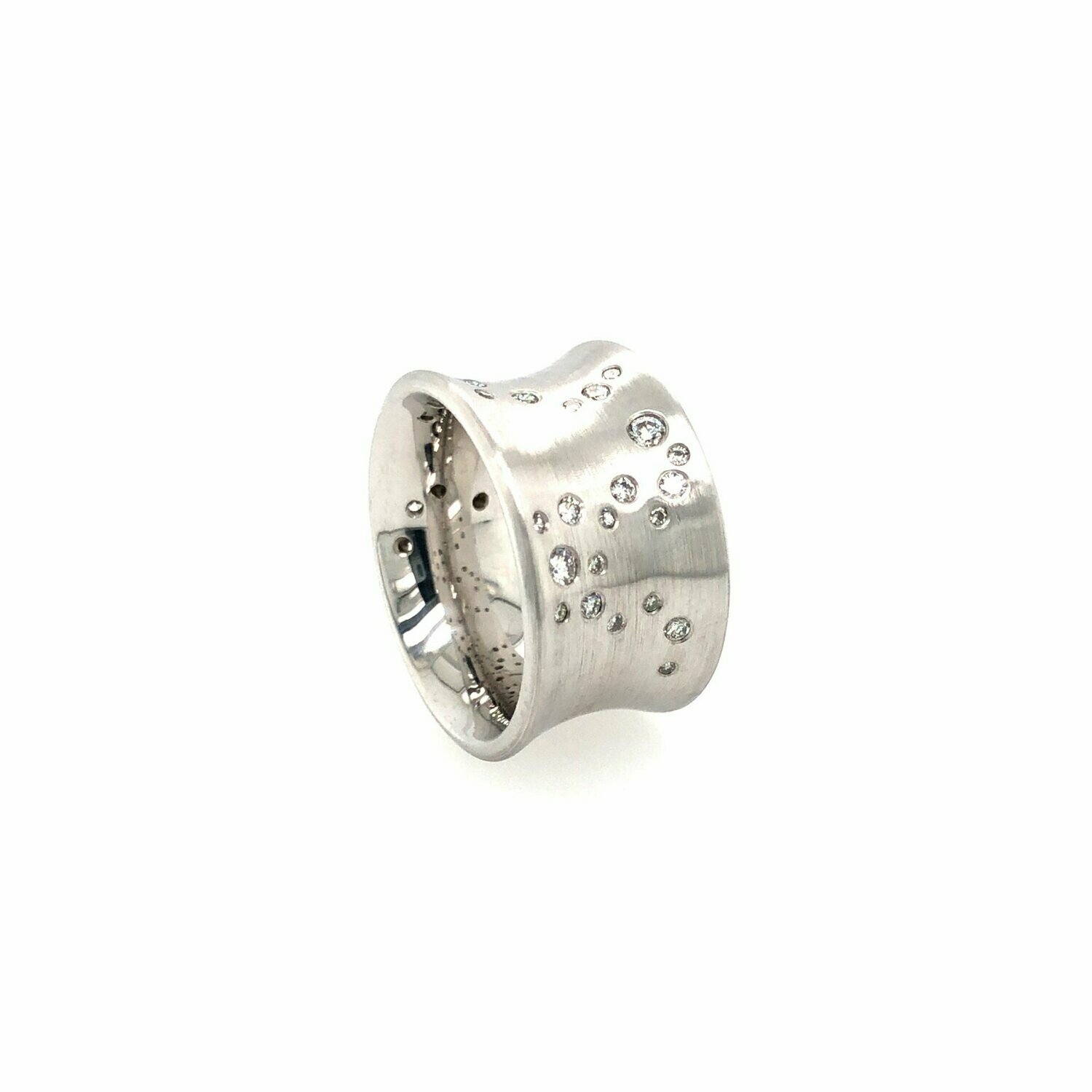 Bandring "Milky Way" 750/- Palladiumweißgold mit 37 Brillanten, zusammen 0,65ct. w-si