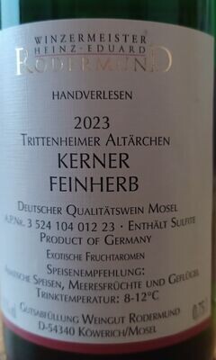 2023er Trittenheimer Altärchen Kerner Qualitätswein feinherb