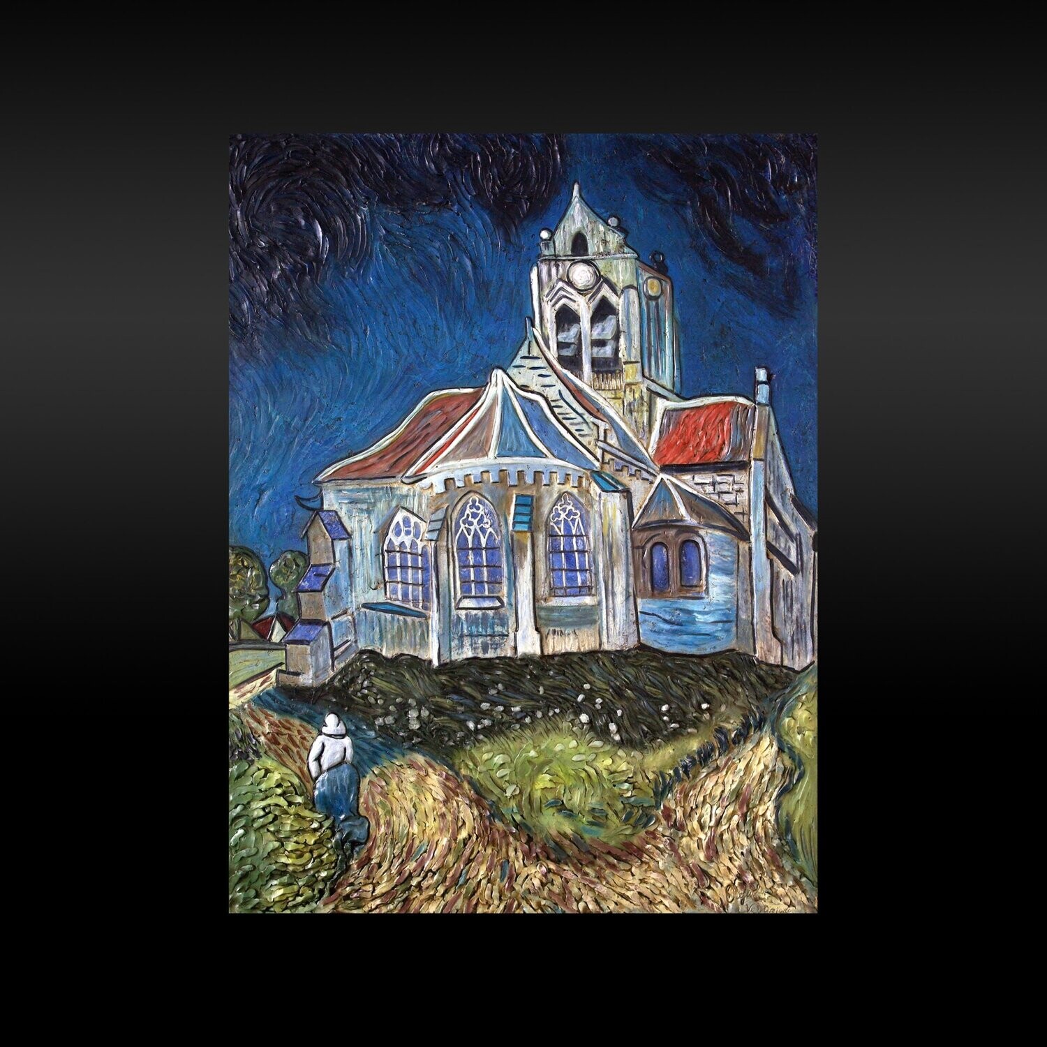 La Iglesia de Auvers, Van Gogh. Relieve. Arte Orejudo