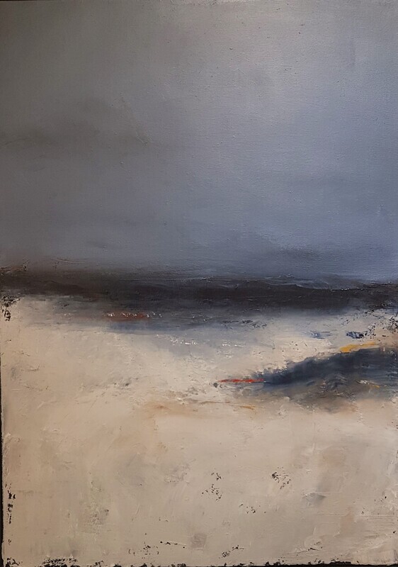The Colour of My Sky expressive landscape painting by Lesley Cox featuring soft tones and open skies

