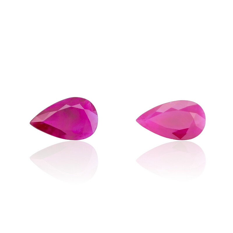 Paire de Rubis Rouge Rose 3.15 TCt - Chauffé Paire de Rubis Rouge Rose 3.15 TCt - Chauffé