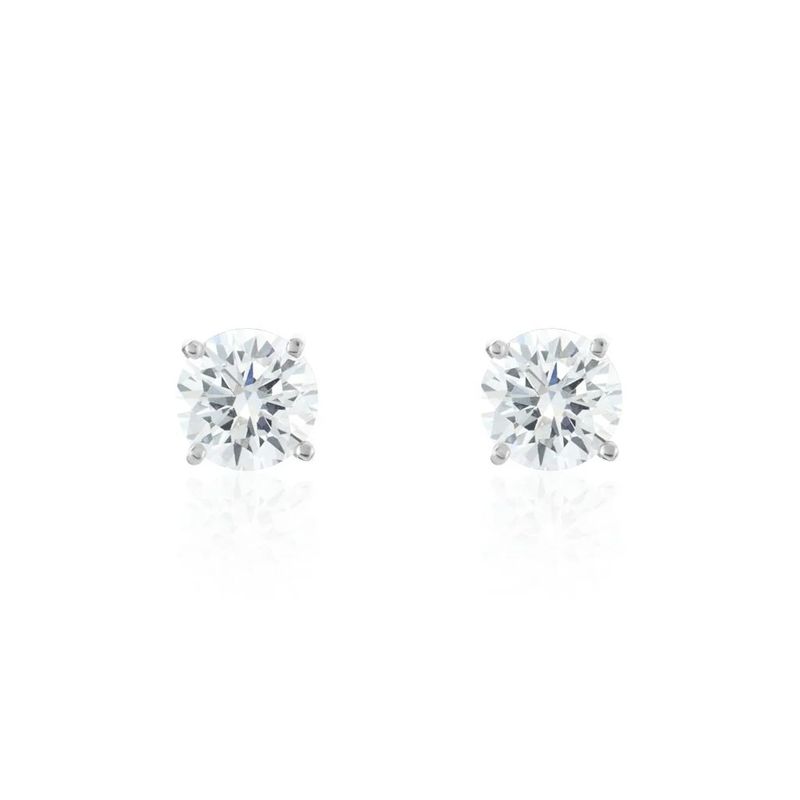 [Projet client en cours] 2 Paires de boucles d'oreilles Or Blanc 18k - Diamant CVD 2 X 0.5 Ct D VS1