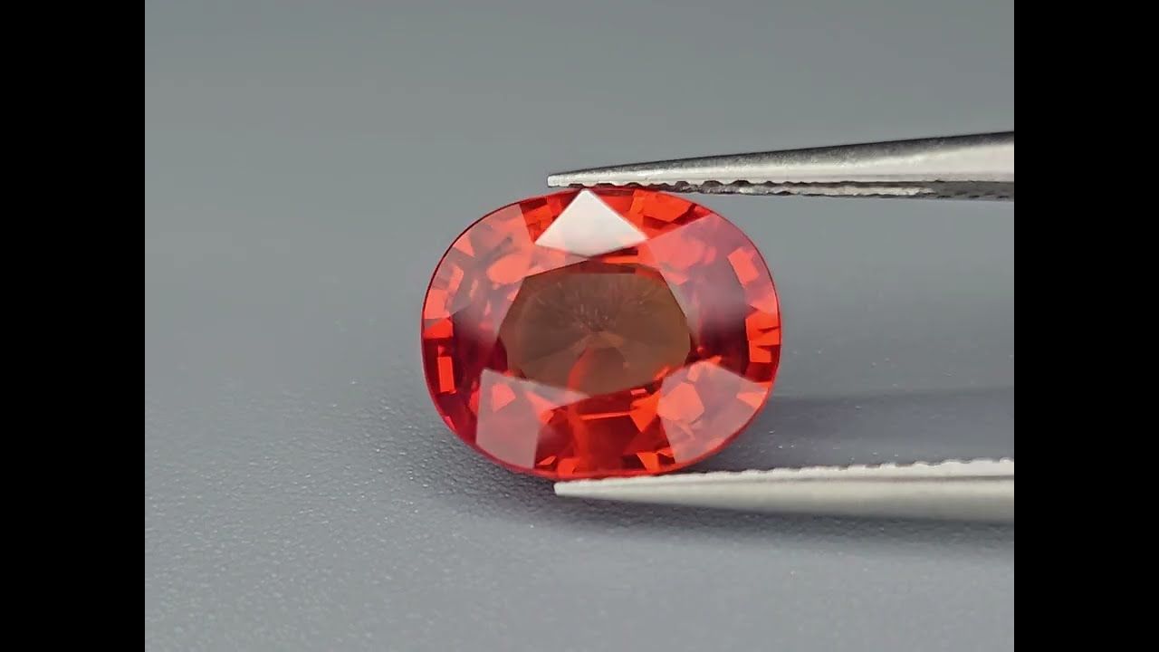Saphir Orange Intense 3.46 Ct - Traité