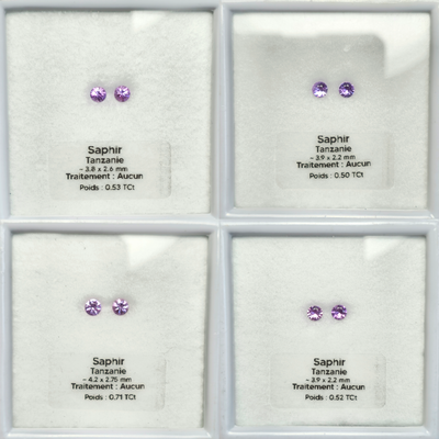 Lot Saphirs Violets 2.26 TCt - Non chauffé