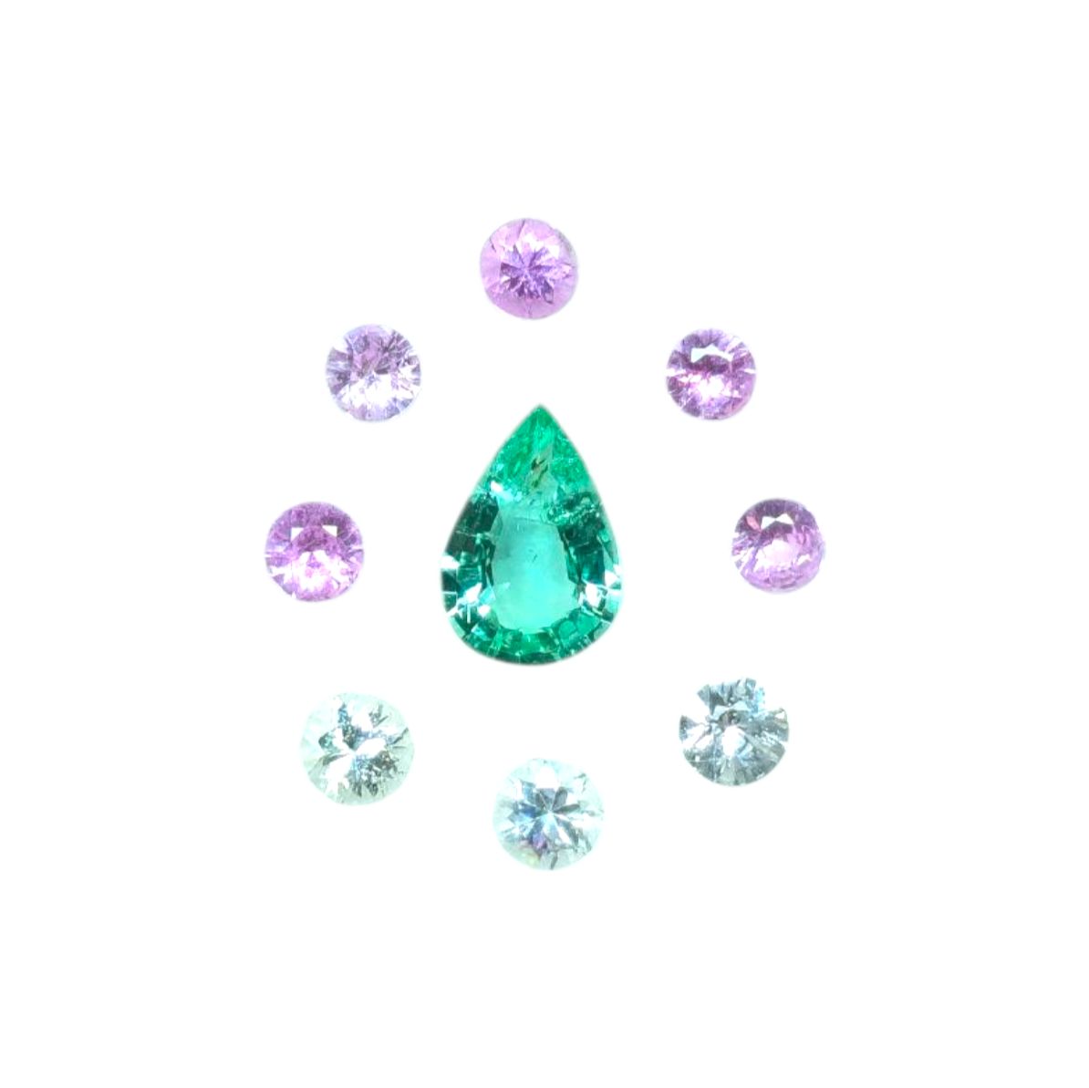 Lot Émeraude 0.55 Ct - Saphirs