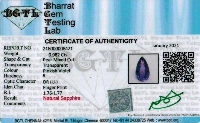 Lot Saphir 0.98 Ct - Diamants CVD - Saphirs