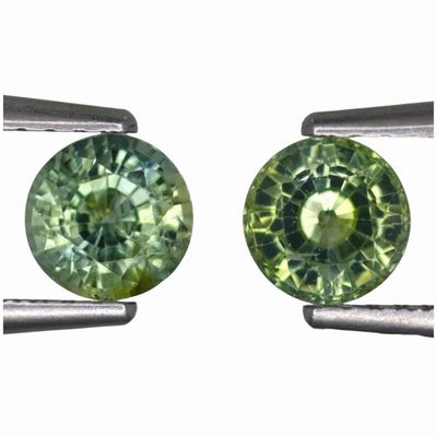Paire de Saphirs Vert Jaune 1.47 TCt - Non chauffé