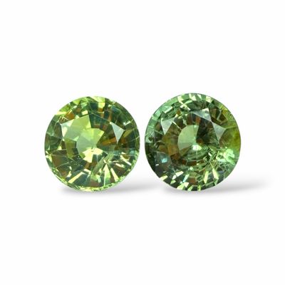 Paire de Saphirs Vert Jaune 1.47 TCt - Non chauffé