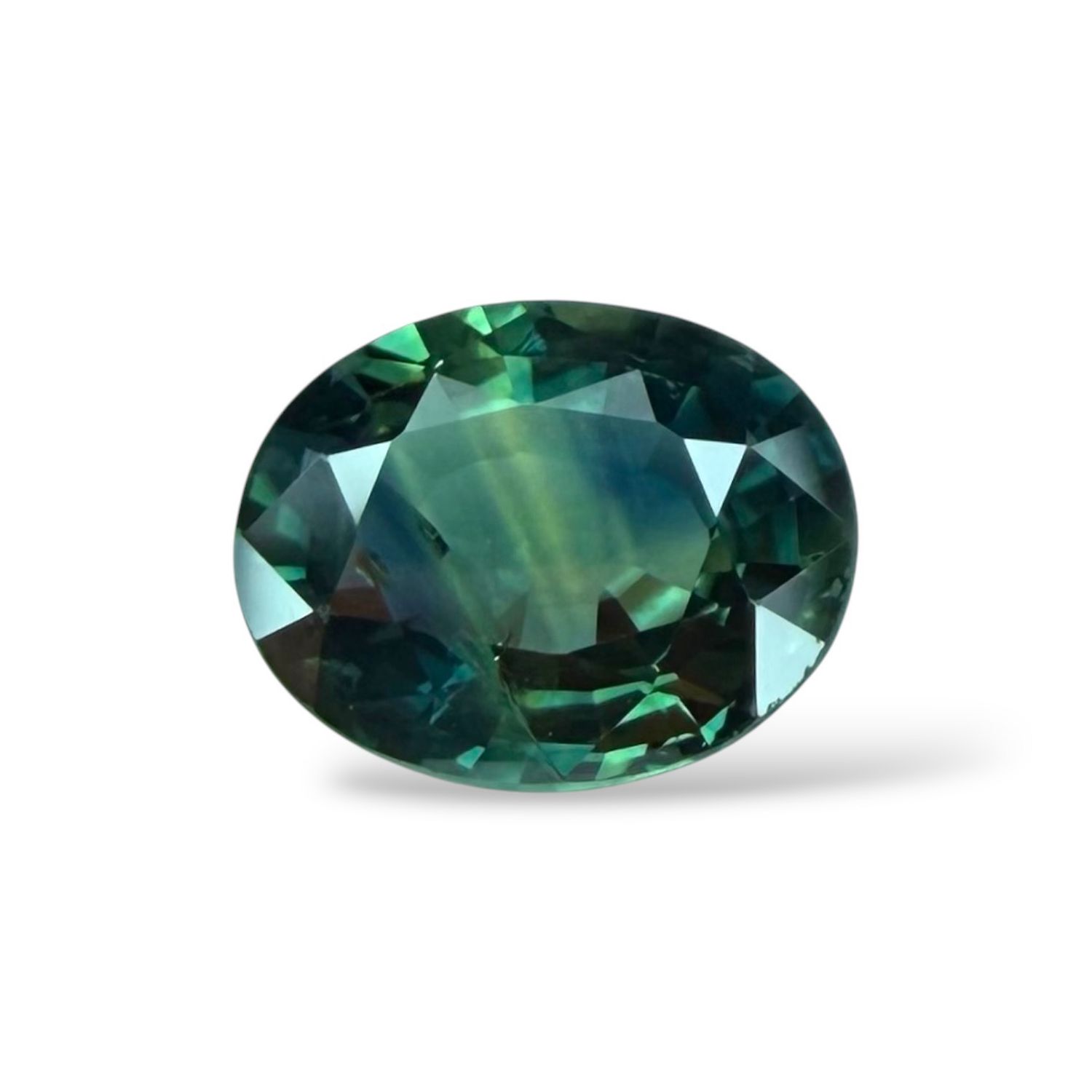 Saphir Bleu Vert 0.90 Ct - Chauffe traditionnelle Saphir Bleu Vert 0.90 Ct - Chauffe traditionnelle