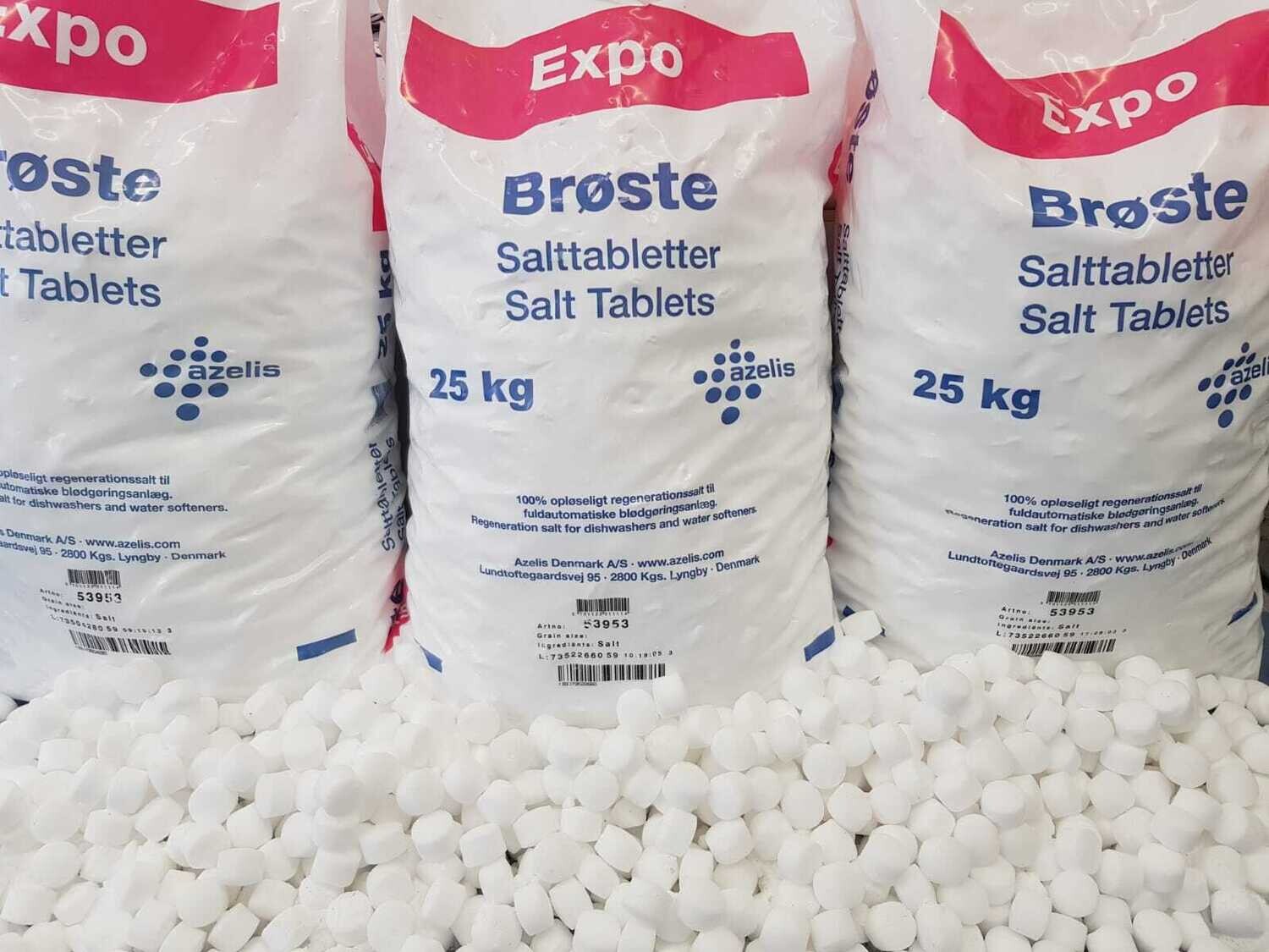 6 - 11  Bags x 25kg Broste Expo Tablet Salt - £15.50 per bag collected - From
