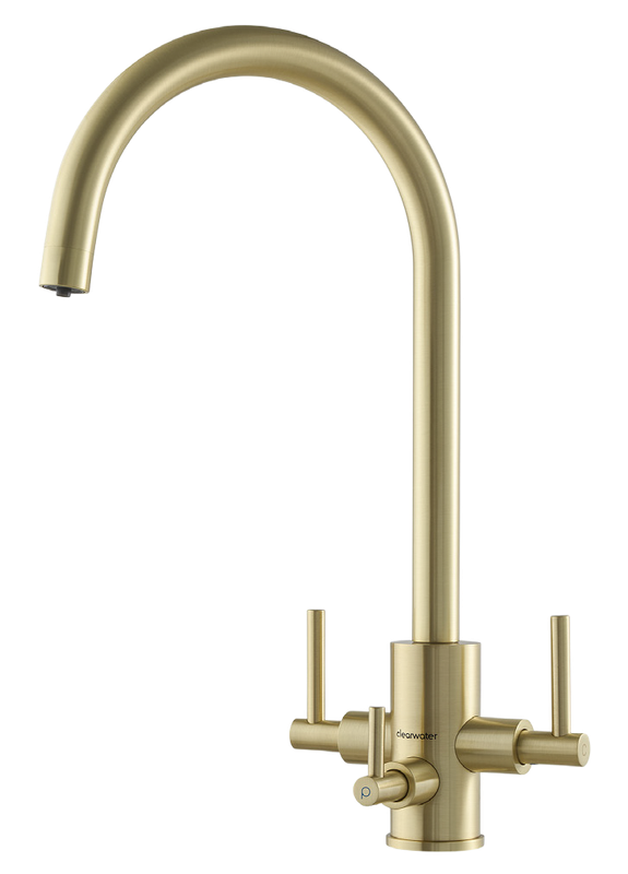 Modern 3 way filter tap  in brushed brass