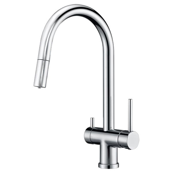 Dolomite 3 way filter tap with pull out spray in chrome plated