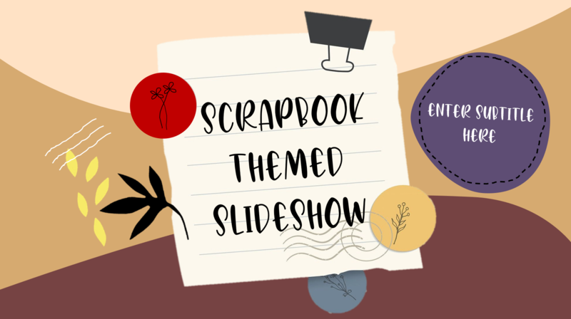 Scrapbook themed PowerPoint template (10 fully animated slides)