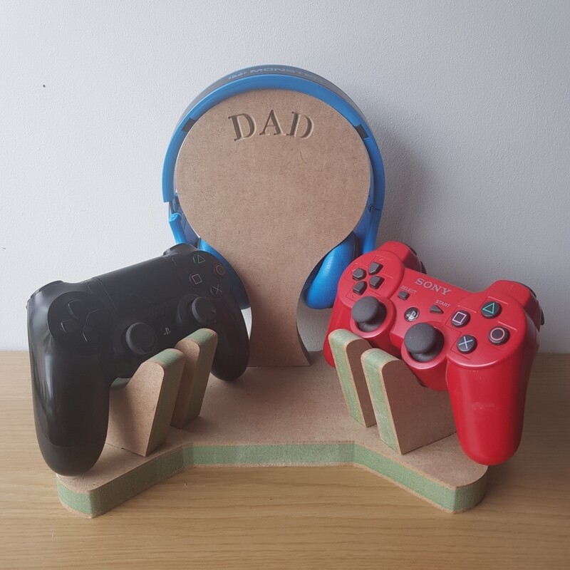 Double Controllers and Headphones Stand