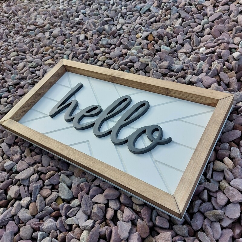 hello Framed Sign