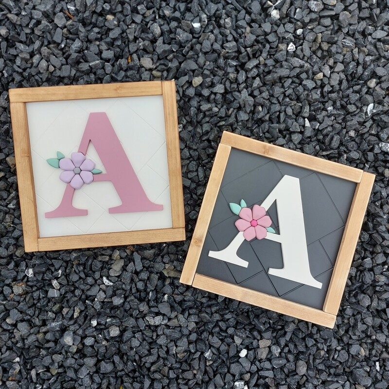 Framed Floral Initial