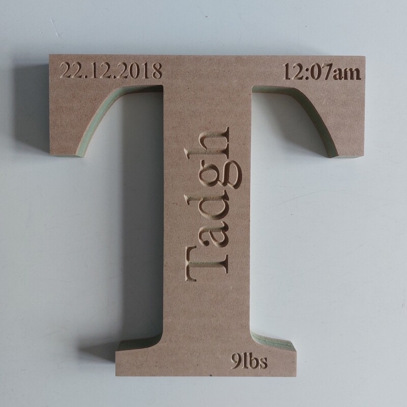 Letters 18mm Carved w/Name and Details