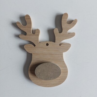 Reindeer w/nose Decoration Oak Veneer