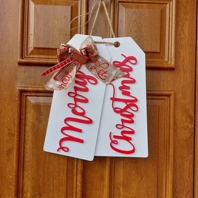 Merry Christmas Tags Door Hanger