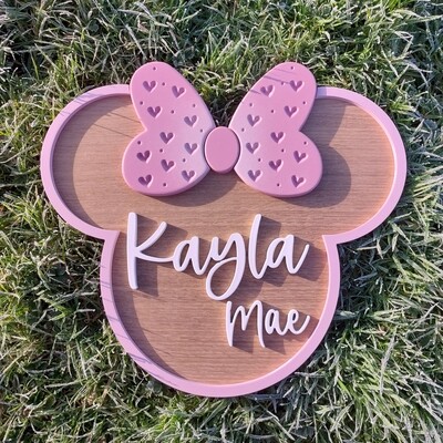 Minnie Mouse Style Framed Plaque