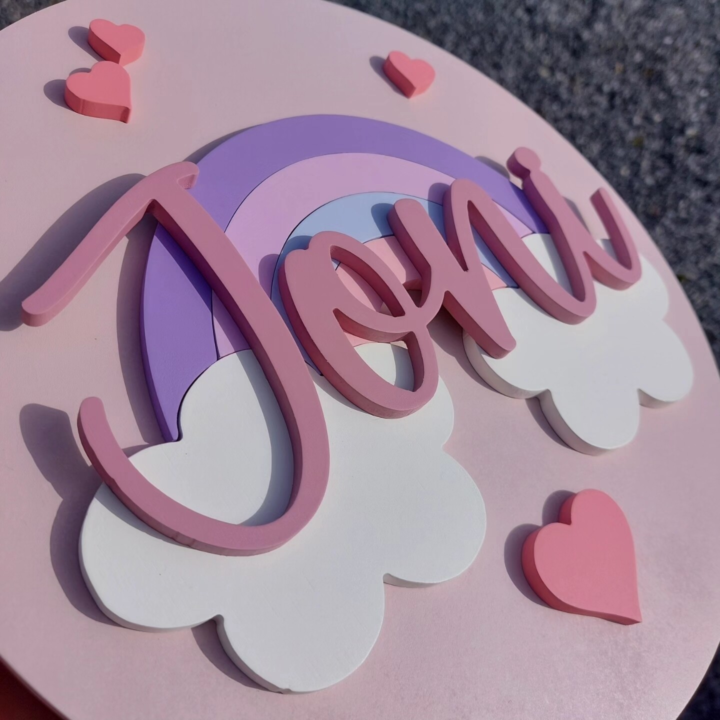 Rainbow  and Hearts Round