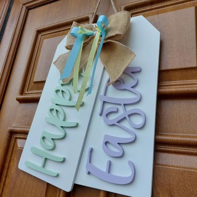 Happy Easter Tags Door Hanger