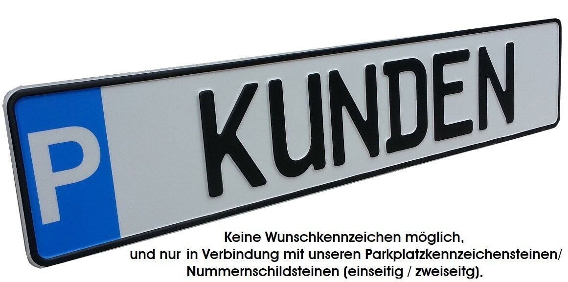 Standard-Beschilderung (NUR mit Parkplatzkennzeichungsstein)