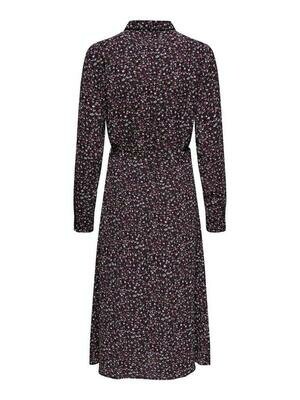 JDYPIPER L/S ABOVE CALF DRESS WVN NOOS Black/ROSE OF SHARON