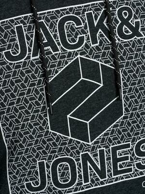 JCOMARLON SWEAT HOOD Black/MELANGE. KNIT