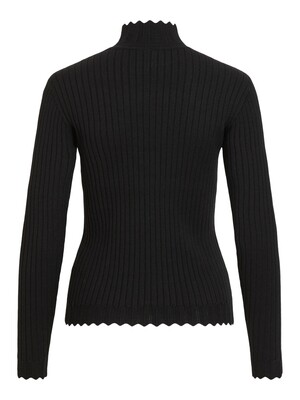 VIOLIVI KNIT FUNNEL NECK L/S TOP/KI Black