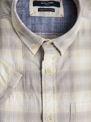 JPRBLU HUNTER SHIRT S/S ONE POCKET Light Gray/SLIM FIT