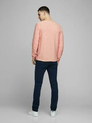 JORNIELS ORGANIC KNIT CREW NECK Rosette/KNIT FIT