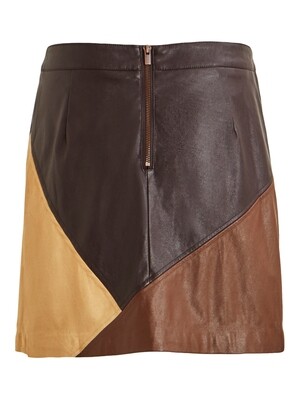VIHALLO HW SHORT SKIRT Cappuccino/GUN METAL